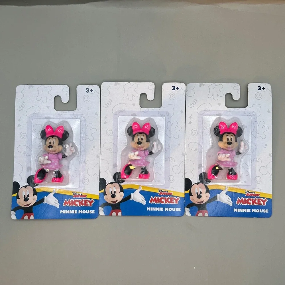 Disney Minnie Mouse Figure Lot of 3pc Pink Polka Dot Disney Junior Toy